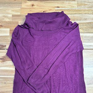 Lety & Me Rich Plum Cowl Neck Sweater